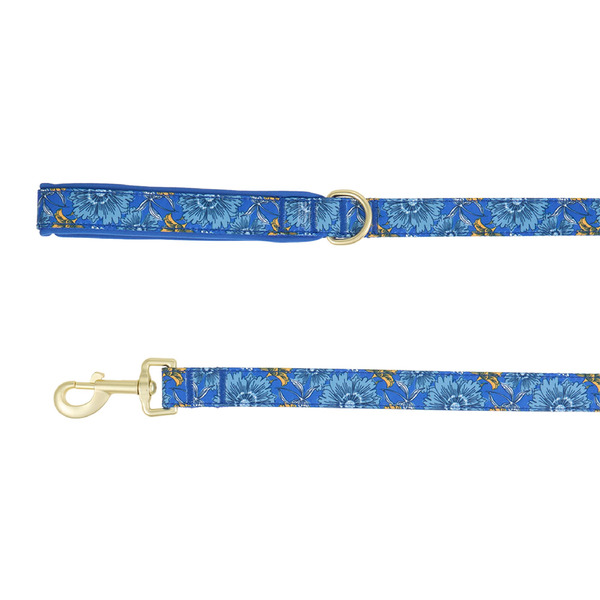 Top Paw Sketch Floral Dog Leash, 4 ft x 1 in - Blue