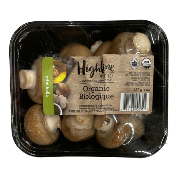 Highline Mushrooms Organic Sliced White Mushrooms