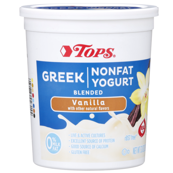 Tops Vanilla Blended Greek Nonfat Yogurt (32 oz) Instacart