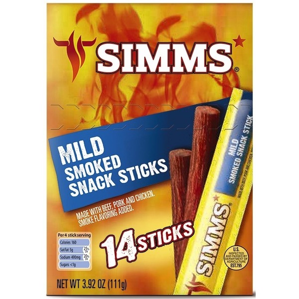 Weaver’s Original Snack Sticks DPF11 (80 Mild Flavored 7" Beef And Chicken Snack Sticks Per 40oz