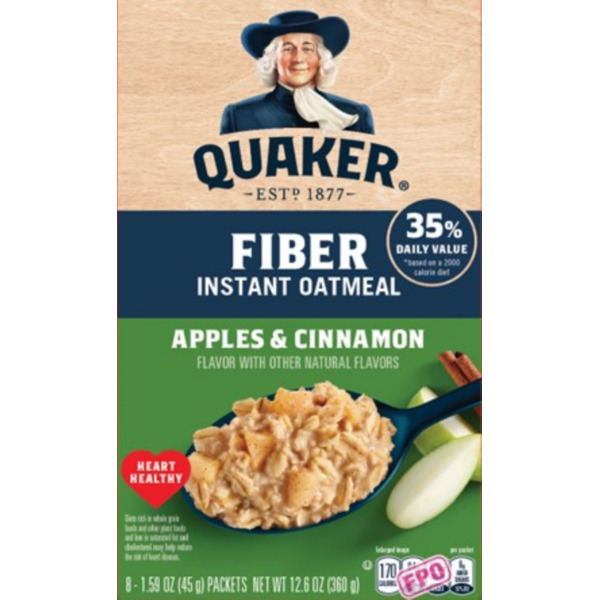 Quaker Fiber Instant Oatmeal Apples & Cinnamon