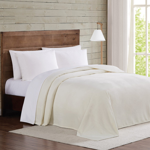Truly Velvet Plush Blanket, King - Ivory