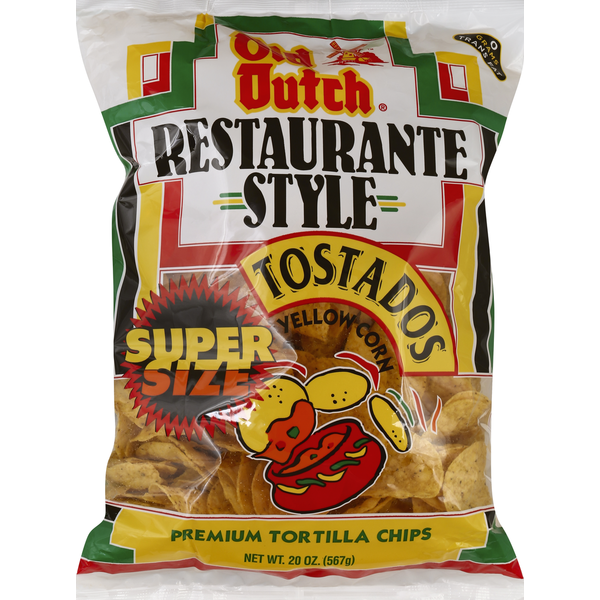 Old Dutch Tortilla Chips, Premium, Tostados, Super Size