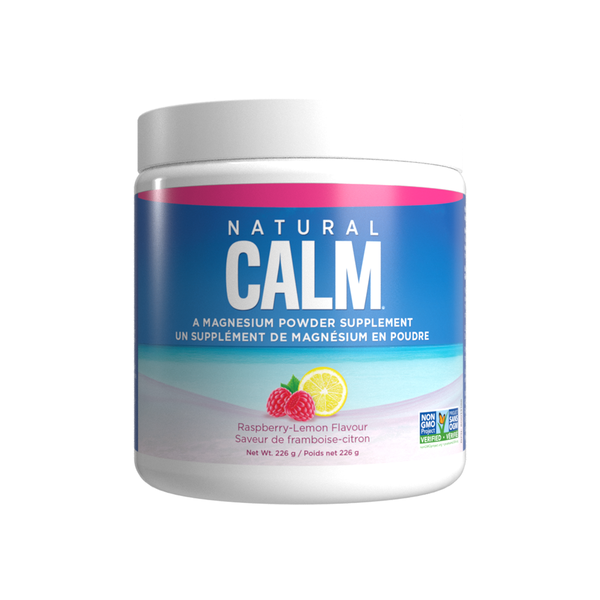 Natural Calm Magnesium Citrate Powder, Raspberry Lemon Flavour