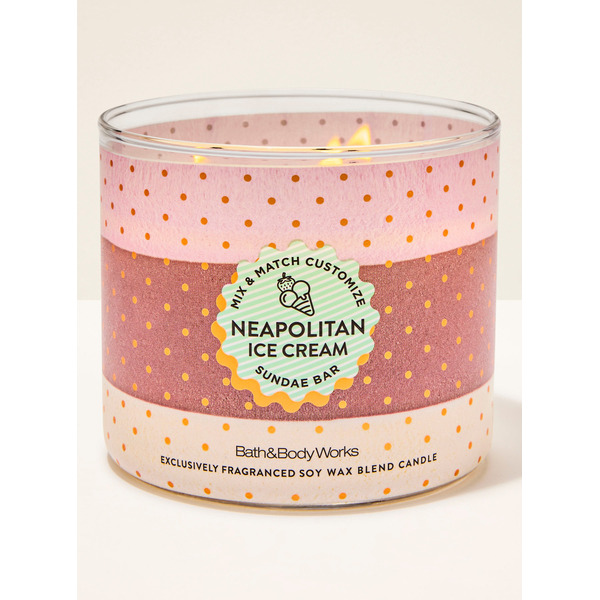 Neapolitan Ice Cream 3-Wick Candle Same-Day Delivery | Bath & Body