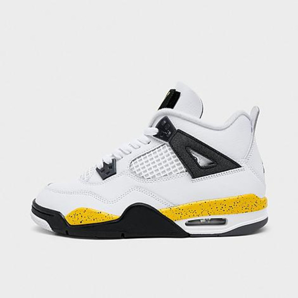 Jordan Kids' Grade School 4 Retro Rare Air 'Tour Yellow' Basketball Shoes, Size 7, Medium/D - White/Yellow/Blue/Black