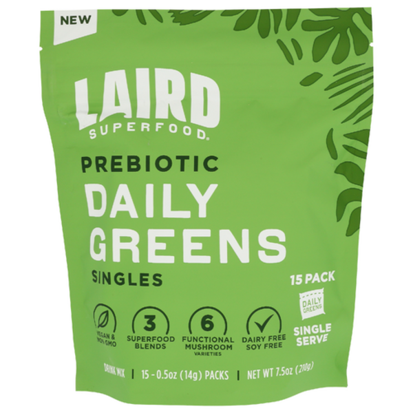 Laird Superfood Prebiotic Daily Greens Singles 15 Pack
