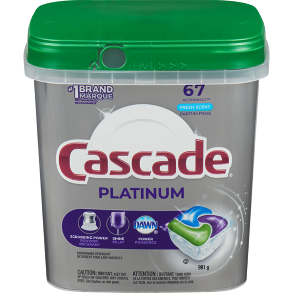 No Frills Cascade Fresh Scent Platinum ActionPacs Dishwasher Detergent