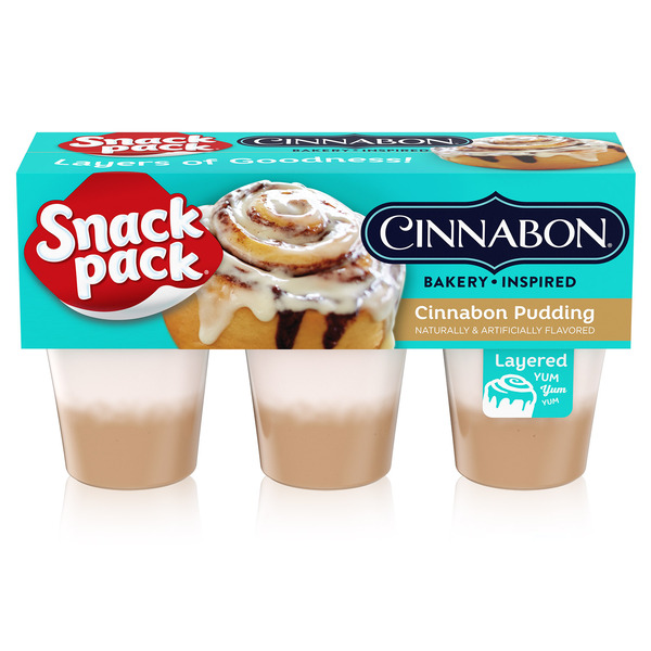 Snack Pack Cinnabon Bakery Inspired Flavored Pudding Cups Same-Day