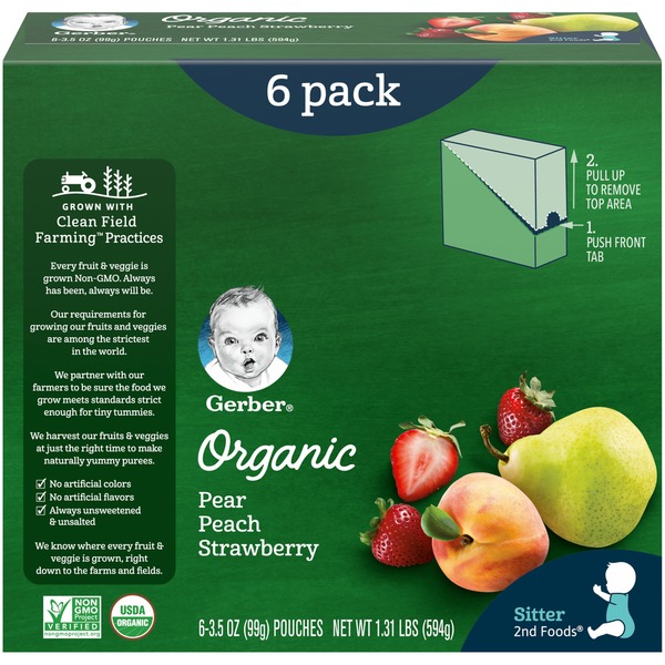 Gerber Organic Pear Peach Strawberry