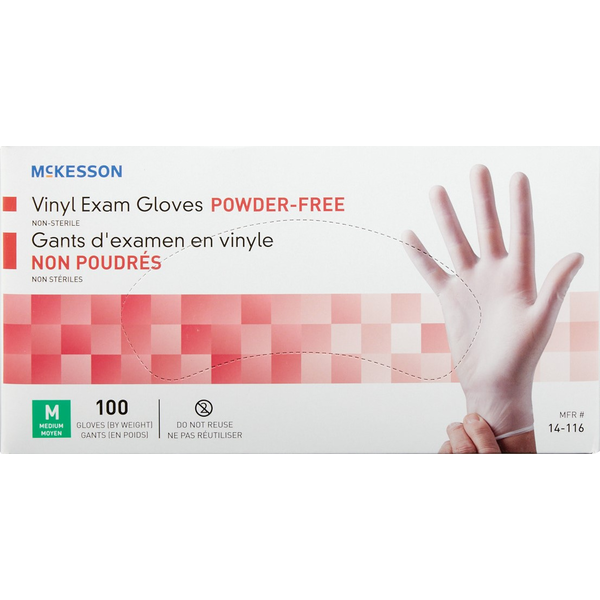 McKesson Powder Free Vinyl Gloves, Medium Same-Day Delivery | Rexall