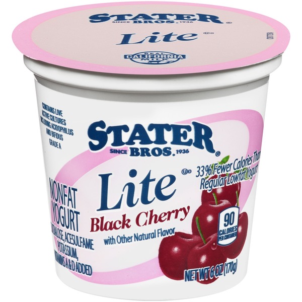 Stater Bros Lite Nonfat Black Cherry Yogurt (6 oz) Instacart