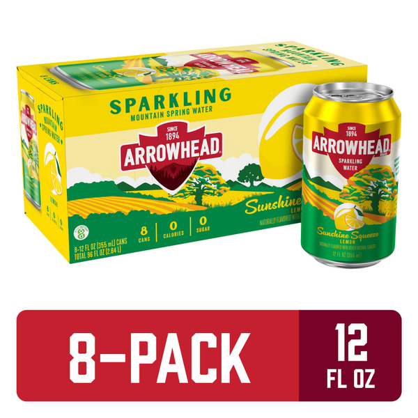 ARROWHEAD Sparkling Water Aluminum Can Sunshine Squeeze - Lemon