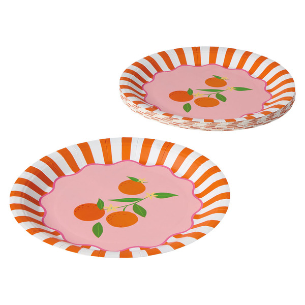 KIRKTON HOUSE Summer Spritz Plates - Orange stripes plate Same-Day