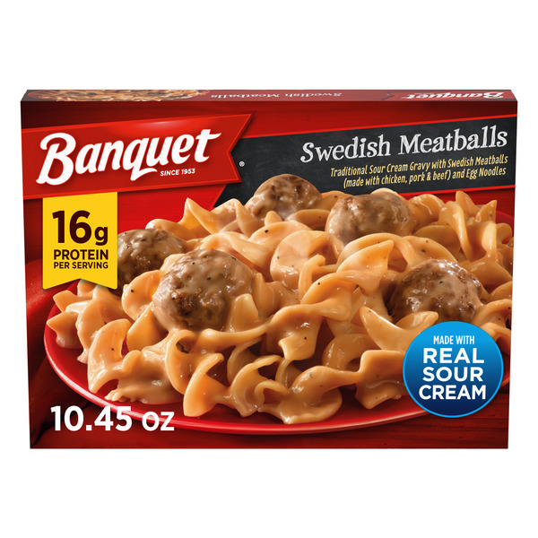 Banquet Swedish Meatballs with Noodles, Frozen Meal Same-Day