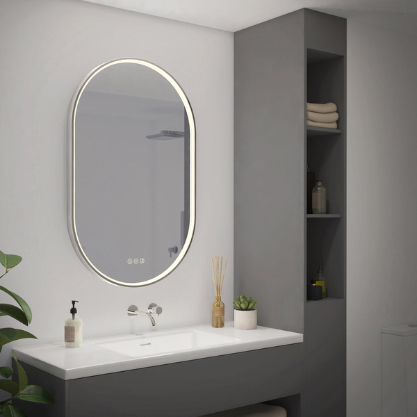 Artika Royce Oval LED Wall Mirror 3CCT With Integrated Defogger