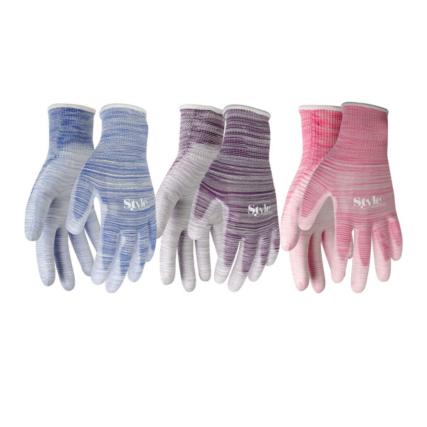 Style Selections M Polyurethane dipped Polyester Gardening Gloves 3 -Pairs