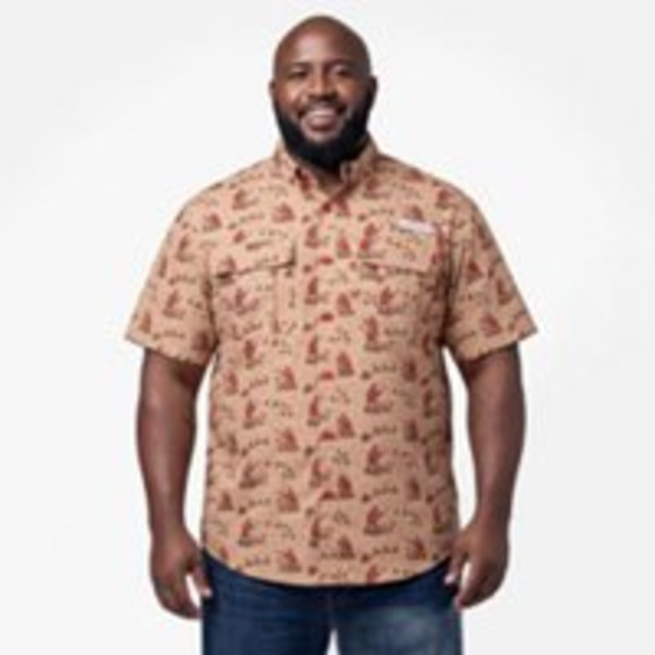 Magellan Outdoors Men's Laguna Madre Holiday Vintage Hunt Fishing Shirt, L - Light Brown