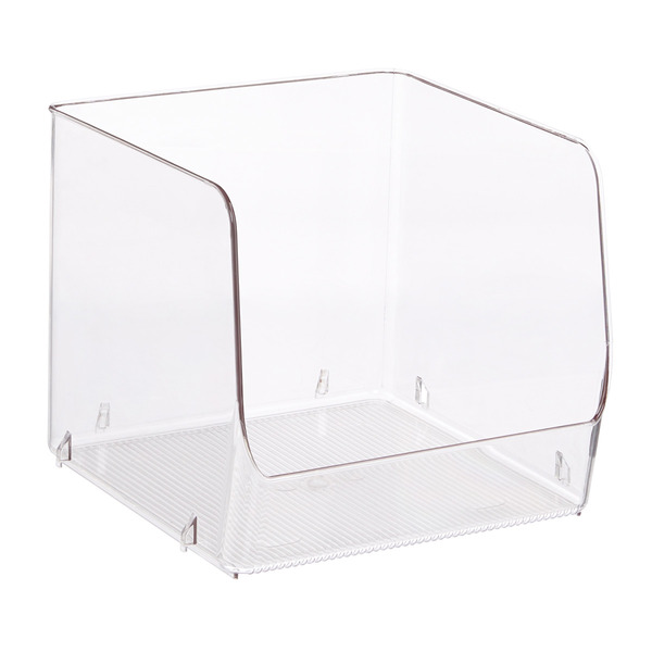 iDesign Linus Open Stacking Bin - Clear