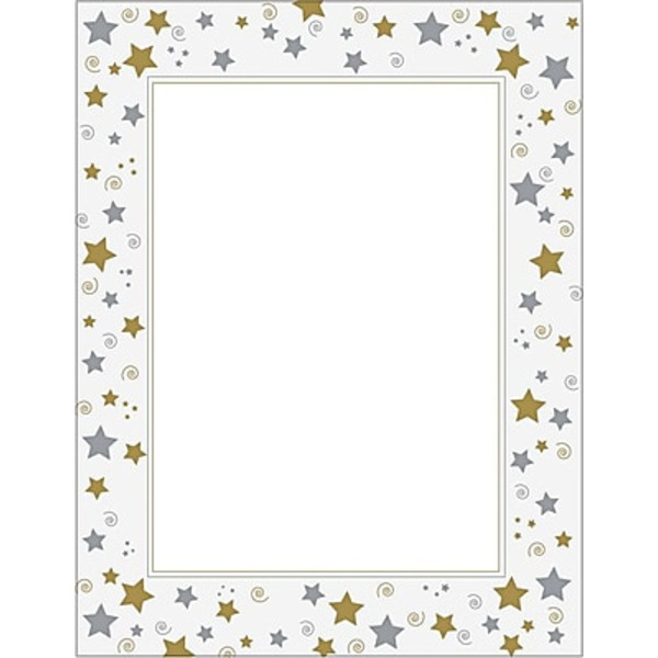 GE ographics 24 Pounds Letter Size Stars Design Paper