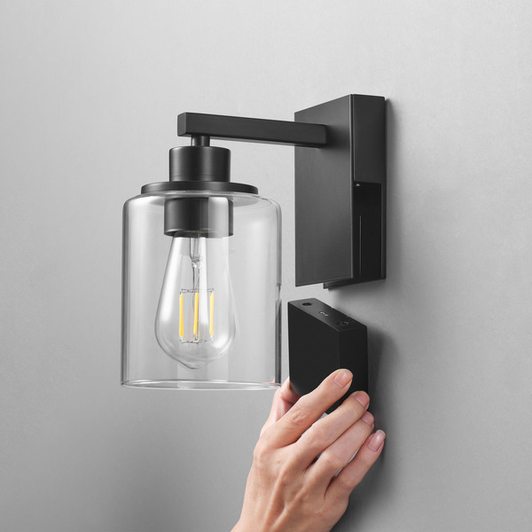 Globe Electric Integrated Rechargeable Battery Glass Wall Sconces