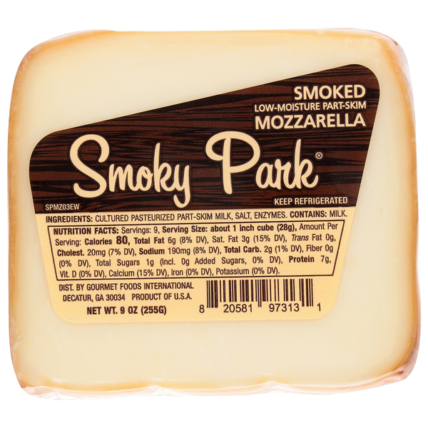 Smoky Park Smoked Low-Moisture Part-Skim Mozzarella Cheese