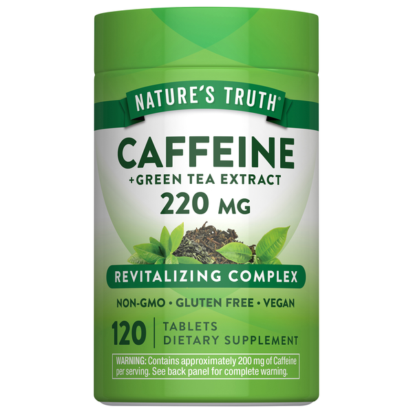 Nature's Truth Caffeine plus Green Tea Extract Tablets Same-Day