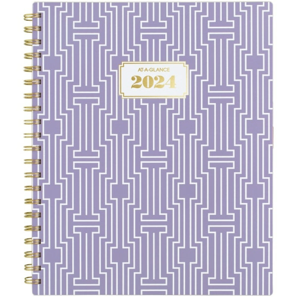 AT-A-GLANCE 1675G-905 Badge January 2024 to January 2025 13-Month Weekly & Monthly Planner - Purple Geo