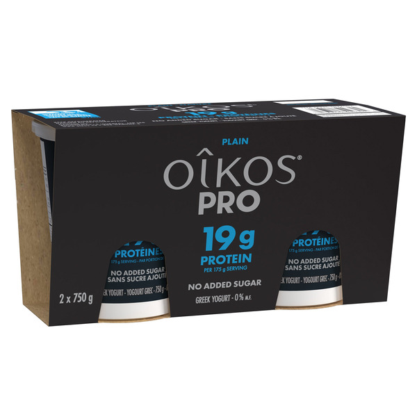 Oikos 0% M.F. Pro Plain Greek Yogurt - 2 x 750 g