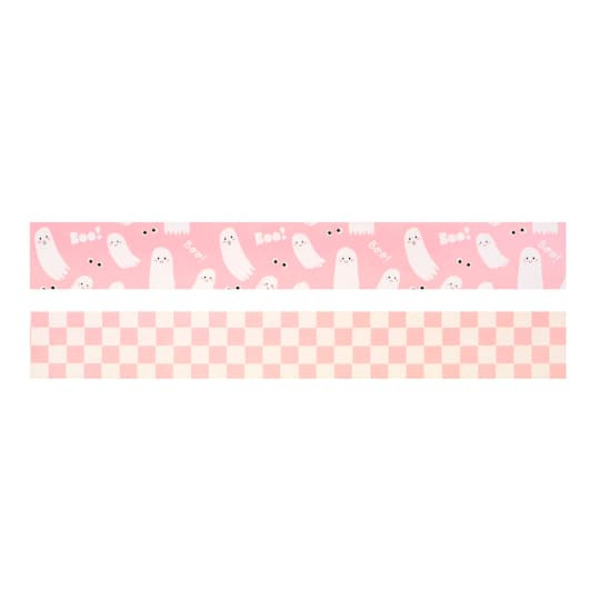 B2C Class Rules! Ghost Die-Cut Border Set, 2.25 x 18 in - Pink & White