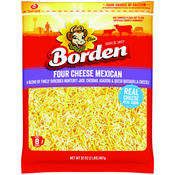 Borden Finely Shredded Cheese, Four Cheese Mexican
