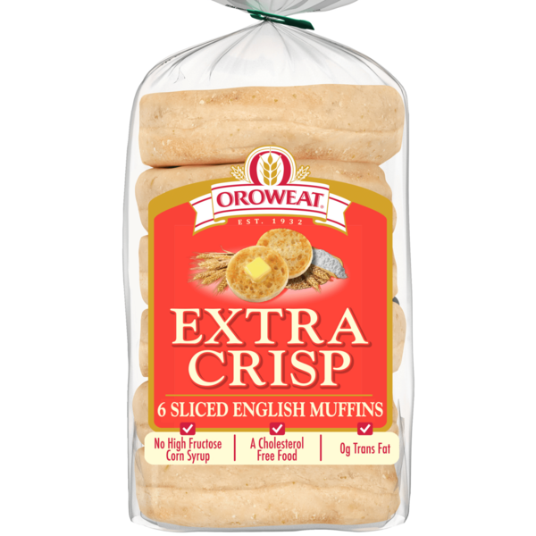 Oroweat 6 ct, Extra Crisp, English Muffins, 12.5 oz