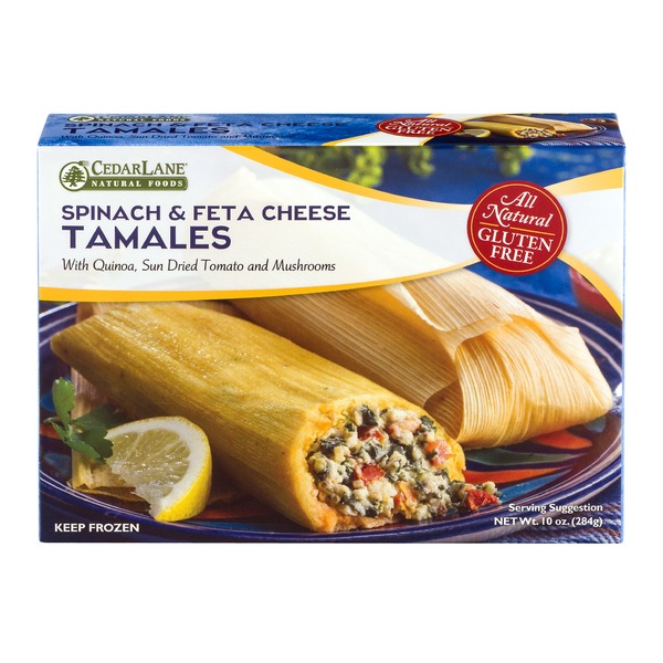 Cedarlane Foods Gluten Free Tamales Spinach & Feta Cheese (10 oz