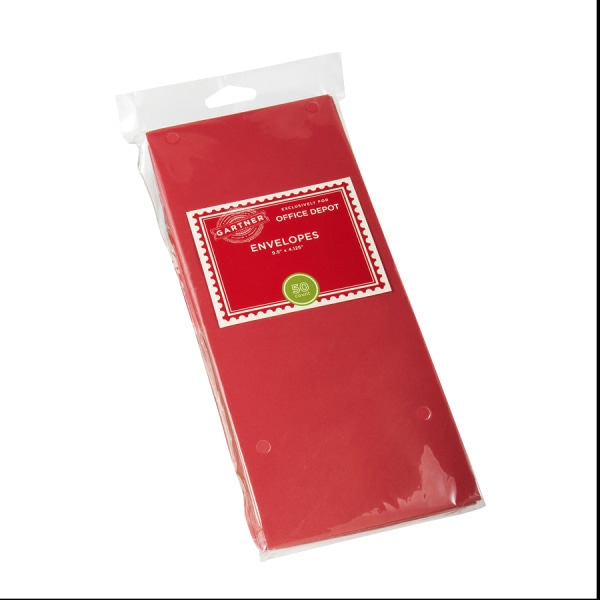 Gartner Studios #10 Envelopes With Gummed Seal - Red