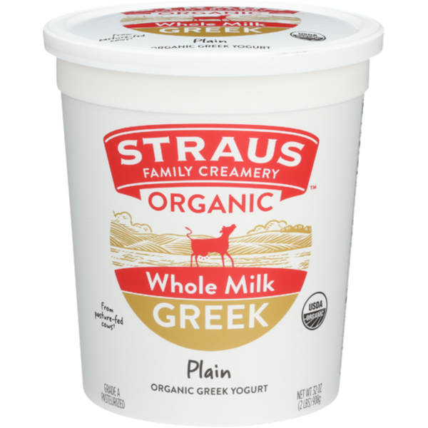 Straus Organic Plain Whole Milk Greek Yogurt