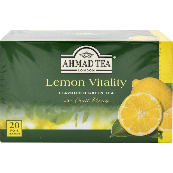 Ahmad Tea Lemon Vitality Flavoured Green Tea Tea Bags