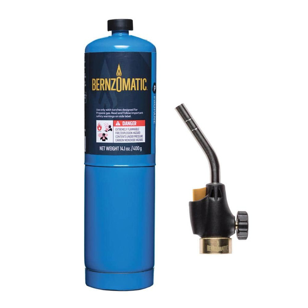 Bernzomatic Utility Torch Kit With 14.1 Oz. Propane Gas Cylinder And Adjustable Flame