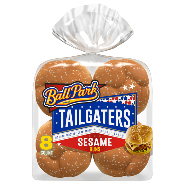 Ball Park Tailgaters, 8 ct, Sesame, Buns, Hamburger Buns, 21 oz