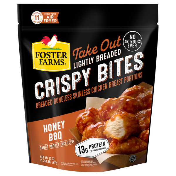 Foster Farms Take Out Lightly Breaded Honey BBQ Crispy Bites, Frozen