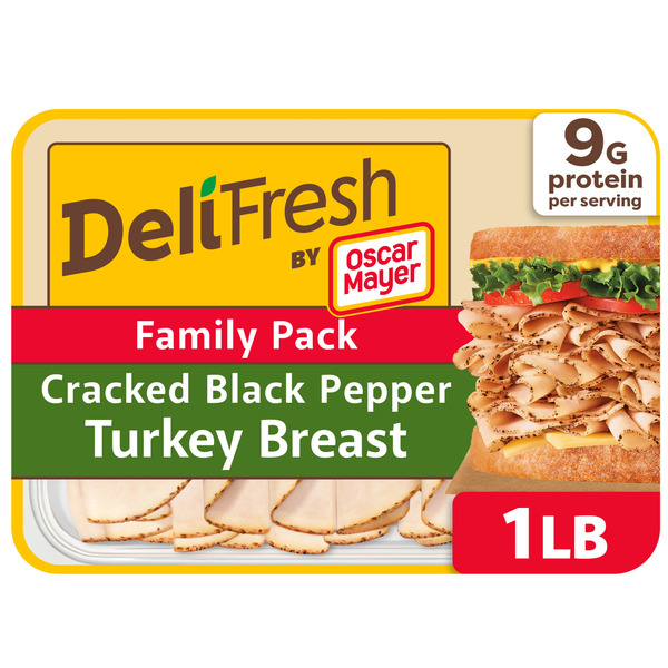 Oscar Mayer Deli Fresh Cracked Black Pepper Turkey Breast Sliced Sandwich Lunch Meat
