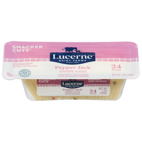 Lucerne Cheese Slices, Pepper Jack, Snacker Cuts