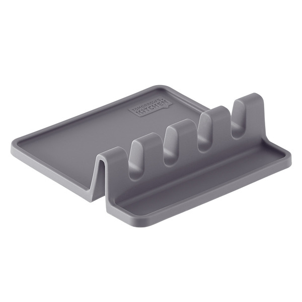 Tomorrow’s Kitchen Flexible Silicone Spoon Rest - Grey - 5-3/4" x 5-1/4" x 2"