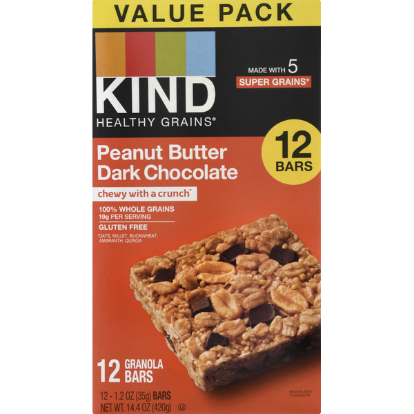KIND Granola Bars, Peanut Butter Dark Chocolate, Value Pack (12 each