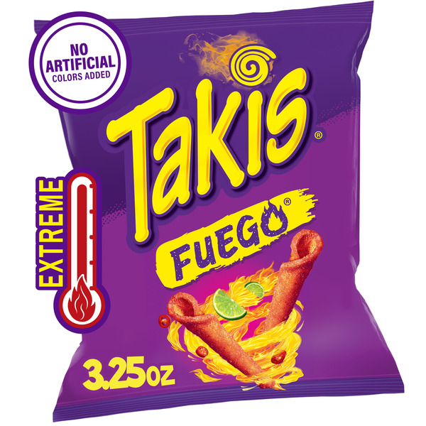 Takis Fuego 3.25 oz Snack Size Bag, Hot Chili Pepper & Lime