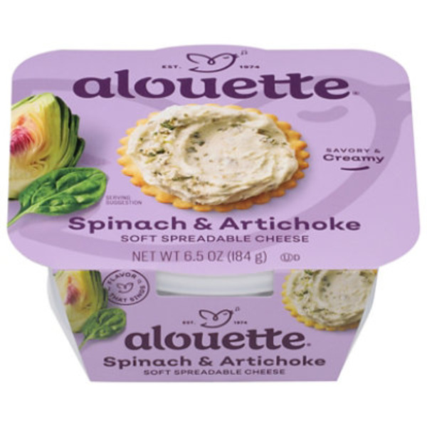 Alouette Soft Spreadable Cheese, Spinach & Artichoke