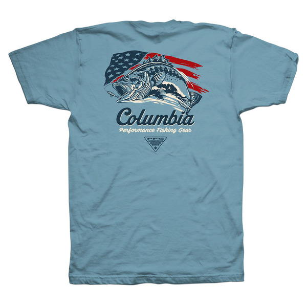 Columbia Men's Foreman Short Sleeve T-Shirt, L - Vintage Blue