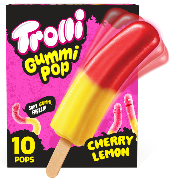 Trolli Frozen Gummi Ice Pops Chewy Sour Gummy Candy Frozen Dessert