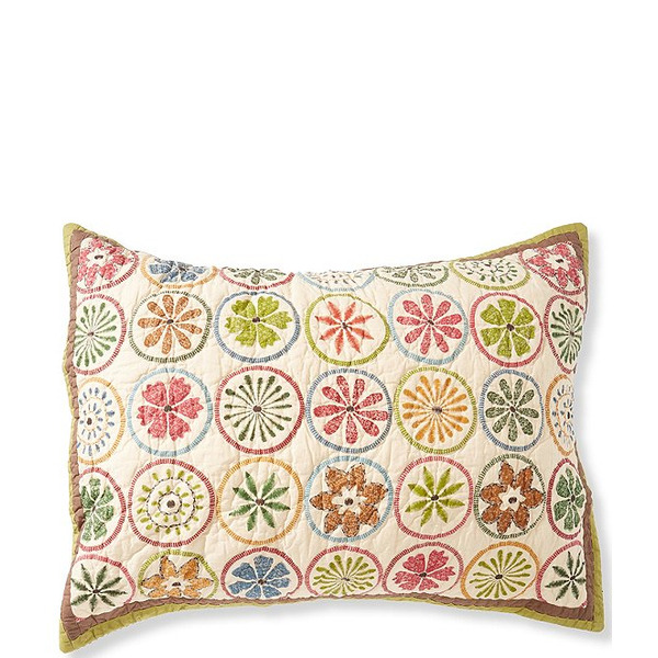 L.L.Bean Blooming Circles Floral Patterned Cotton Sham