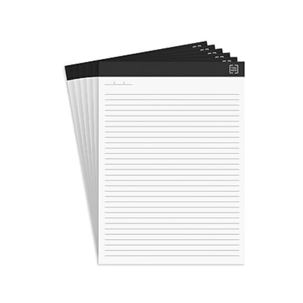 TRU RED 8.5" x 11.75" White Narrow Ruled Achieve Heavyweight Perforated Pad