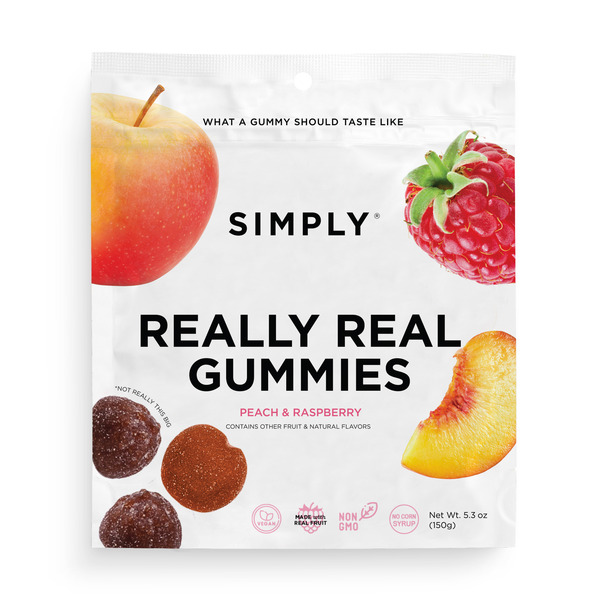 Simply Really Real Gummies, Peach and Raspberry